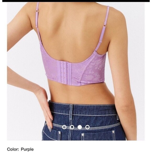 Urban Outfitters Corset Top Lavender Satin New size small - Picture 2 of 13